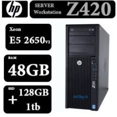 سرور دست دوم HP Workstation Z420 - E5 2650 v2/ 48GB/ 128Gb +1tb