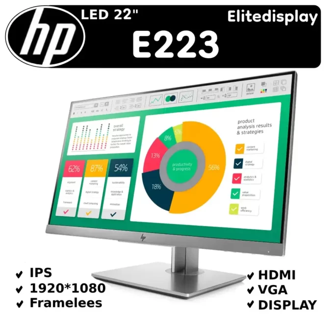 مانیتور دست دوم اچ پی مدل HP E223 frame less