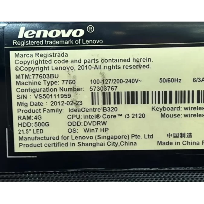 آل این وان Lenovo thinckcentre B320 7760 استوک